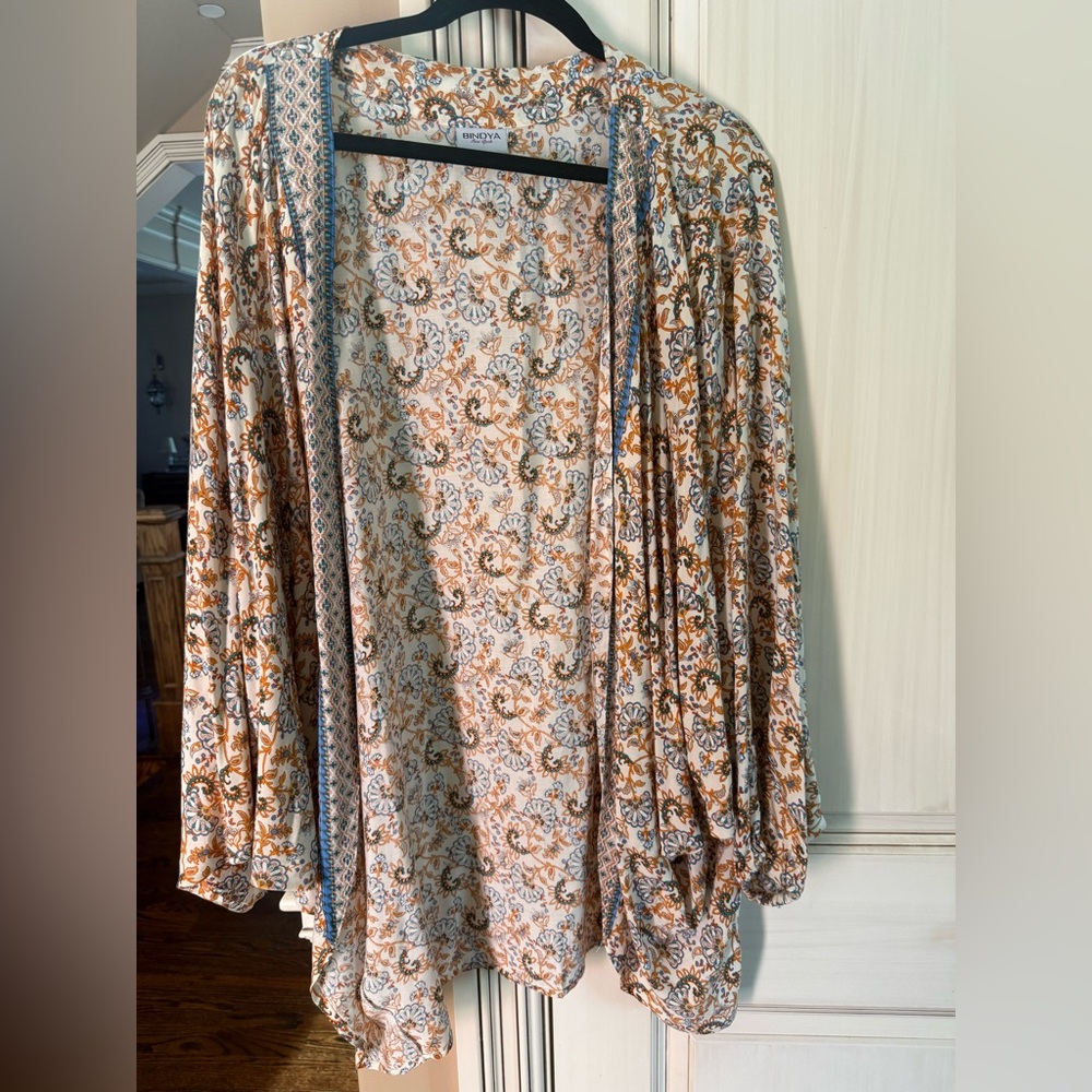 Floral Open Front Kimono Cardigan